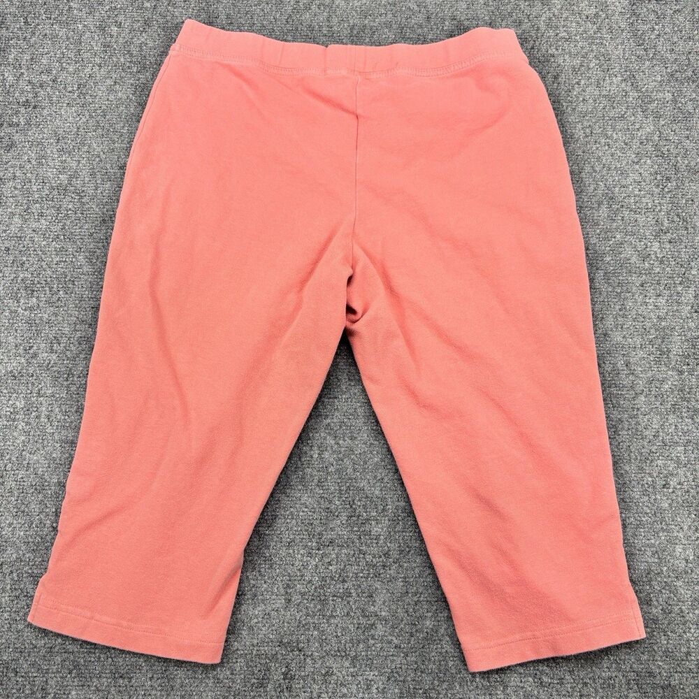 Catalina Capri Pants L Coral Stretch Cotton Spandex Elastic Waist